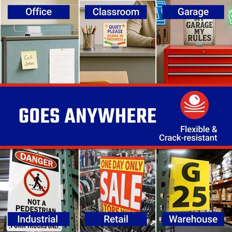 Master Magnetics Magnetic Sign Holder Pack - Magnetic Sign Holders for Door Frames, Metal Shelves, Whiteboards - Powerful Magnet - Retail EZ Grip Holder - 3" L x 1" W x 1.13" H - 25-Pack - Image 5